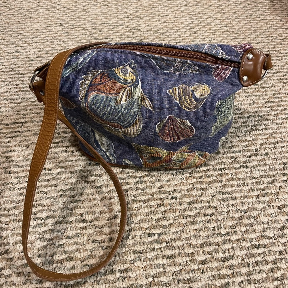 Blue Fish Patterned Women's Bag